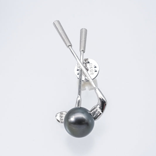 (JR-BC-0001) 黒蝶真珠 ブローチ ブラック 13.0mm～14.0mm