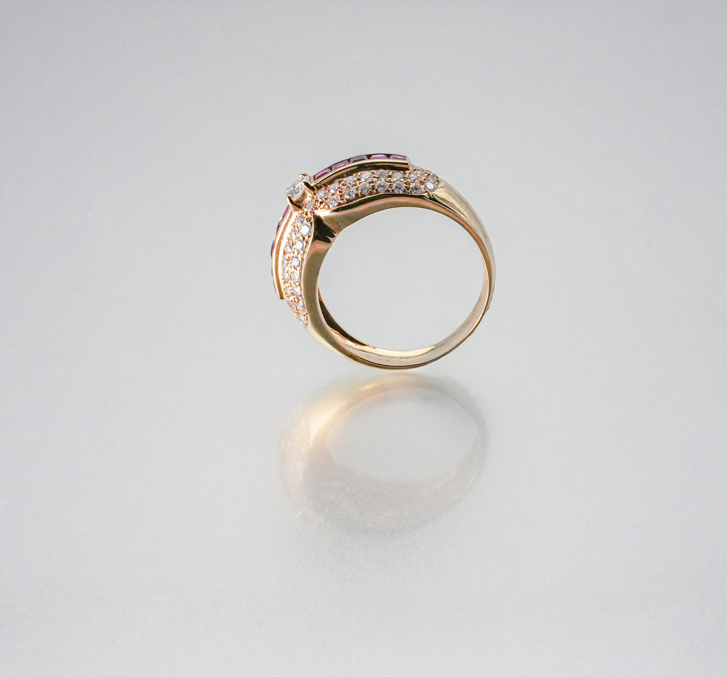 (JR-RI-0010) ルビー ダイアモンド 指輪 ルビー 0.18ct ダイアモンド 0.75ct K18