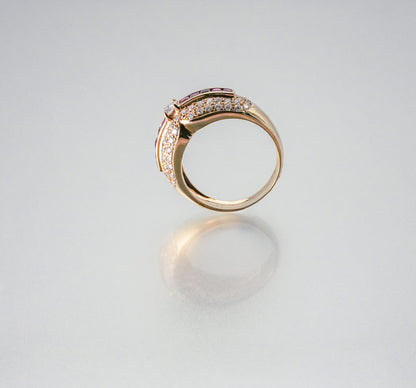 (JR-RI-0010) ルビー ダイアモンド 指輪 ルビー 0.18ct ダイアモンド 0.75ct K18
