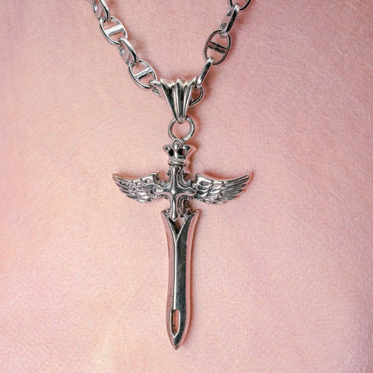 (JR-NL-0052) シルバー ネックレス 43mm x 30mm (ペンダントヘッド)