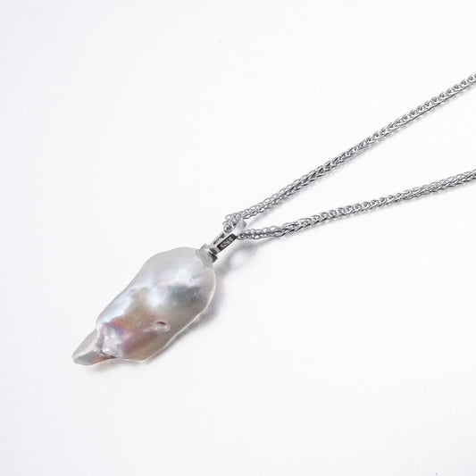 (JR-NL-0017) 淡水真珠 ネックレス ホワイト バロック 17.0mm～18.0mm(幅)