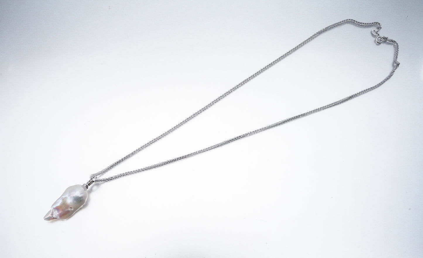 (JR-NL-0017) 淡水真珠 ネックレス ホワイト バロック 17.0mm～18.0mm(幅)