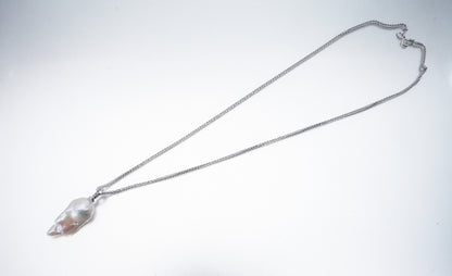 (JR-NL-0017) 淡水真珠 ネックレス ホワイト バロック 17.0mm～18.0mm(幅)