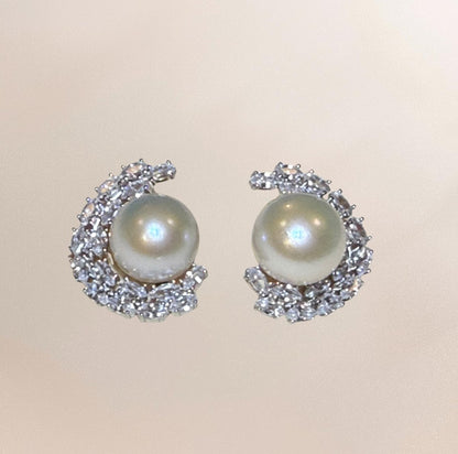 (JR-ER-0012) 白蝶真珠 ピアス ホワイト 14.5mm