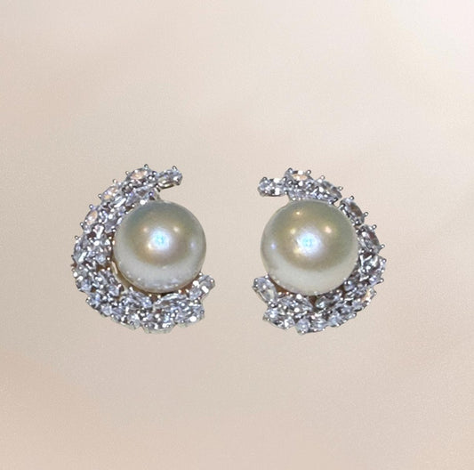 (JR-ER-0012) 白蝶真珠 ピアス ホワイト 14.5mm