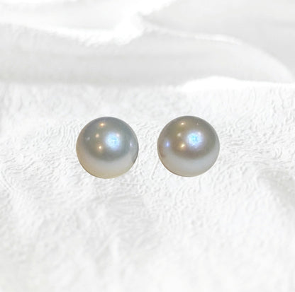 (JR-ER-0007) 白蝶真珠 ピアス ホワイト 14.0mm～14.5mm