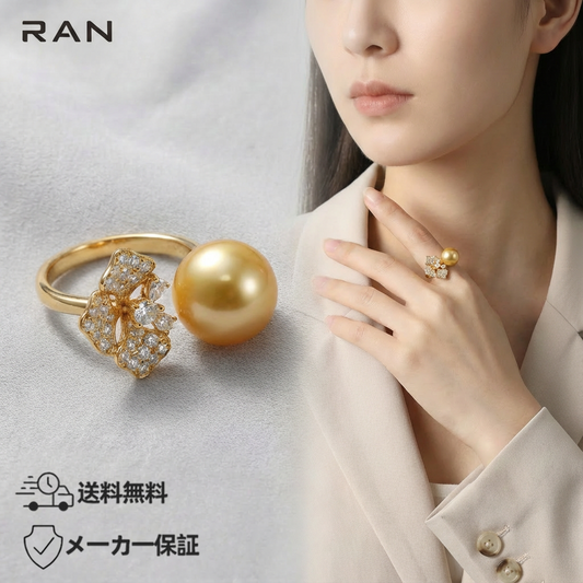 指輪  白蝶真珠 ゴールド 12.0mm～13.0mm ｋ18 (JR-RI-0017)