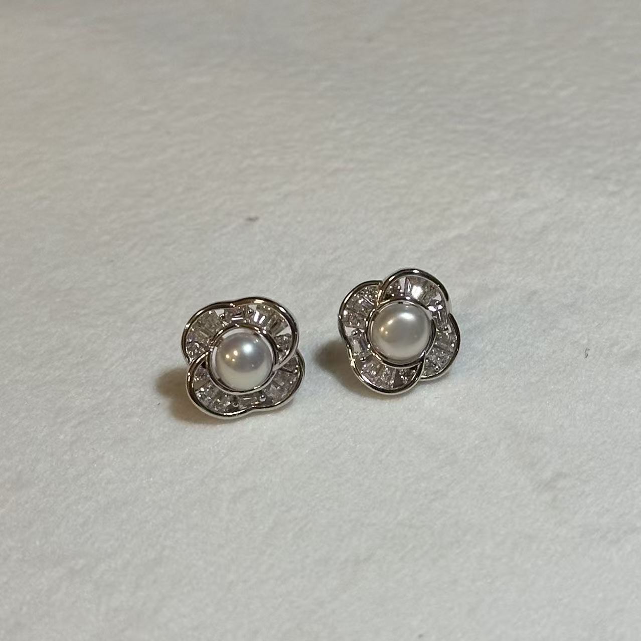 (JR-NL-ER-0004) 淡水真珠 ネックレス&ピアス ホワイト 5.0mm～7.0mm
