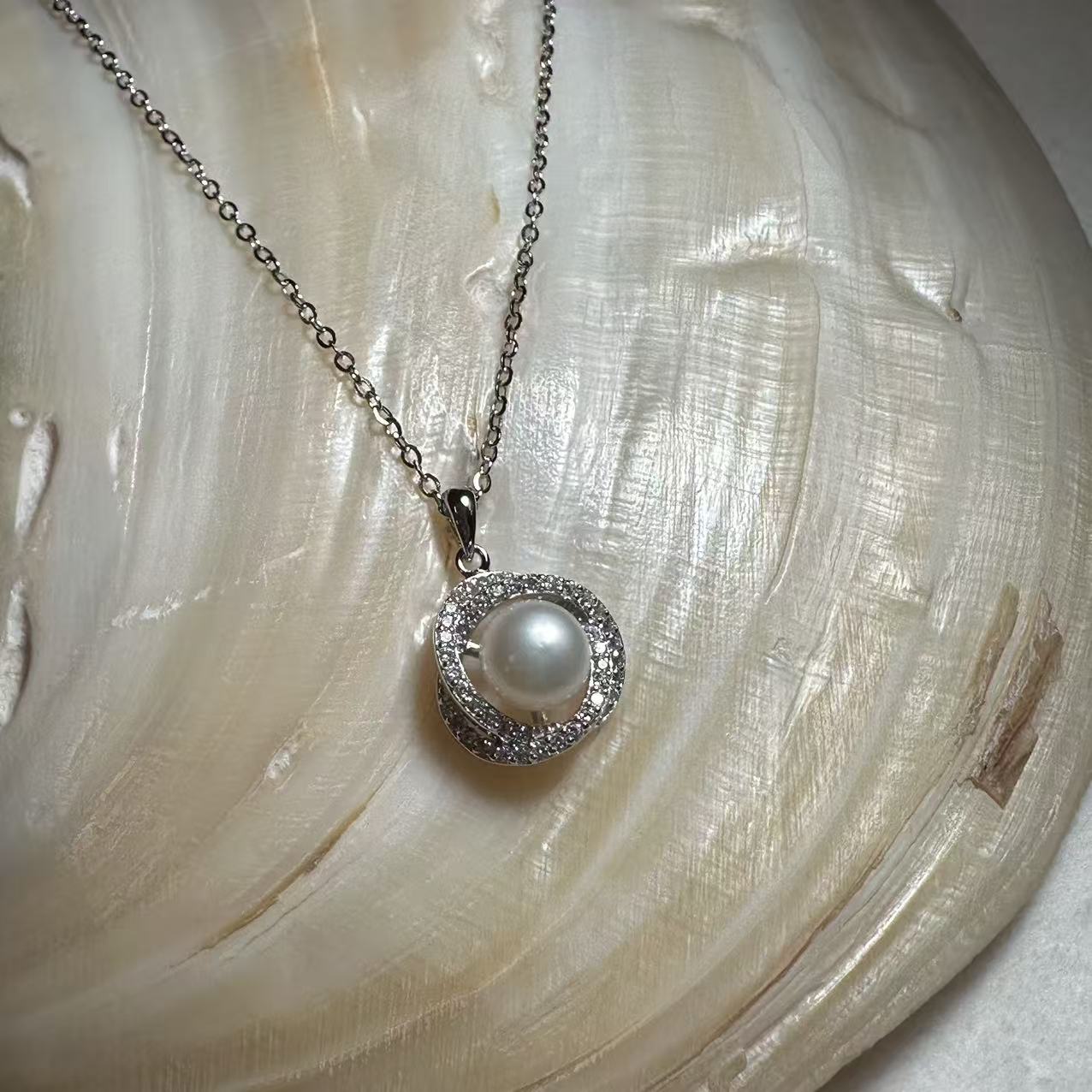 (JR-NL-ER-0002) 淡水真珠 ネックレス&ピアス ホワイト 5.0mm～7.0mm