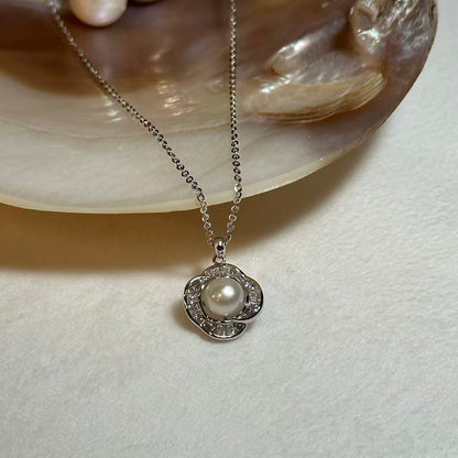 (JR-NL-ER-0004) 淡水真珠 ネックレス&ピアス ホワイト 5.0mm～7.0mm