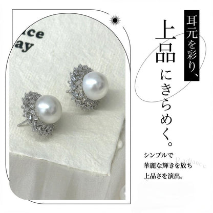 オーストラリア白真珠 ピアス ホワイト 12ｍｍ (JR-ER-0036)