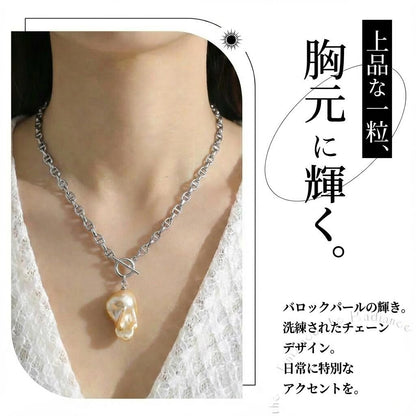 ネックレス 淡水真珠 オレンジゴールド バロック OT留め 16.0mm～20.0mm(幅) (JR-NL-0151)