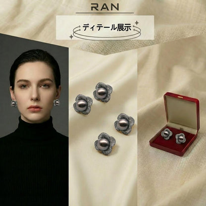 ピアス 黒蝶真珠 ブラック 10.0mm S925 (JR-ER-0005)