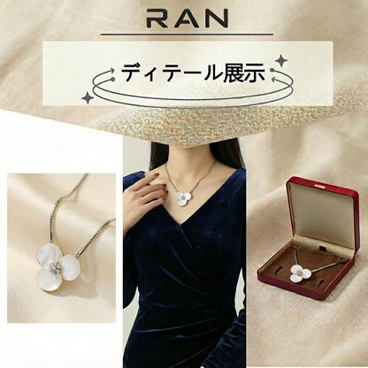 ネックレス&ピアス マザーオブパール  ホワイト (JR-NL-ER-0005)
