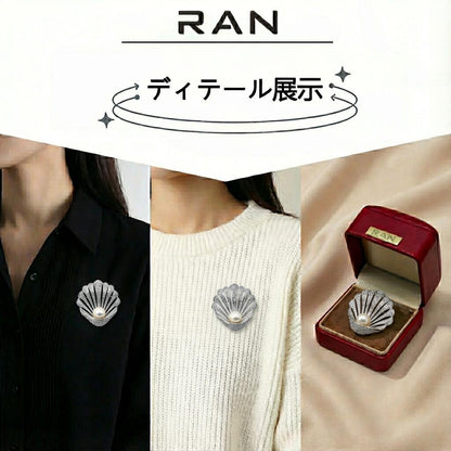 ペンダントトップ ブローチ 淡水真珠 ホワイト (JR-NL-0019)