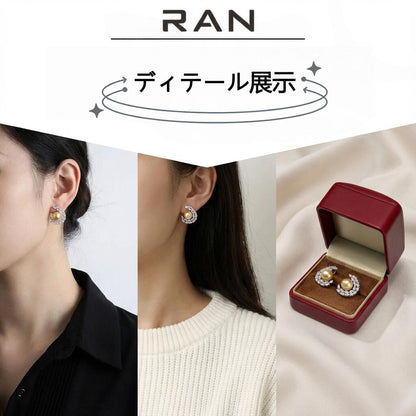 ピアス 白蝶真珠 ゴールド 11.0mm S925 (JR-ER-0006)