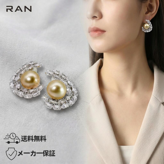 ピアス 白蝶真珠 ゴールド 11.0mm S925 (JR-ER-0006)