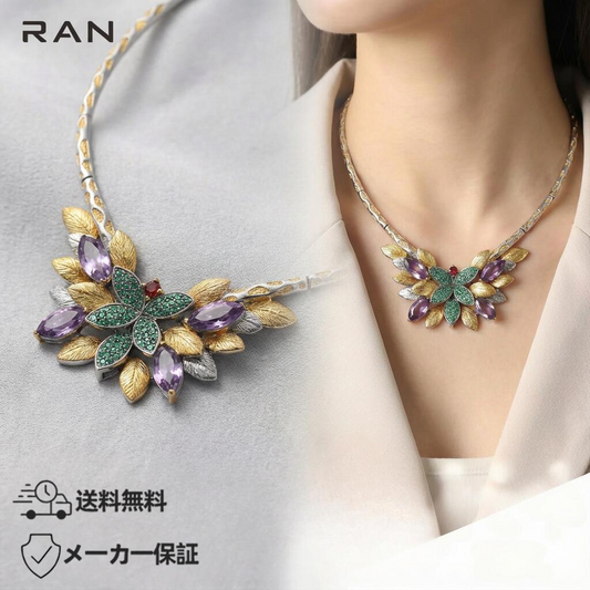 カラージェムストーン イタリア製ハンドメイドネックレス (JR-NL-0112)