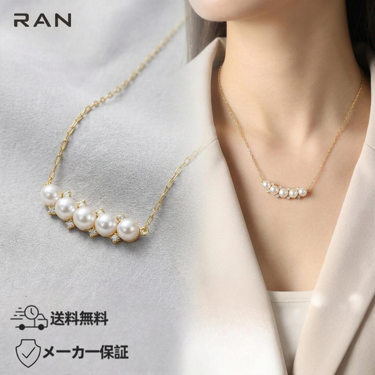 アコヤ真珠 ホワイト ラウンド ネックレス 4.5mm~5.0mm 18k (JR-NL-0130)